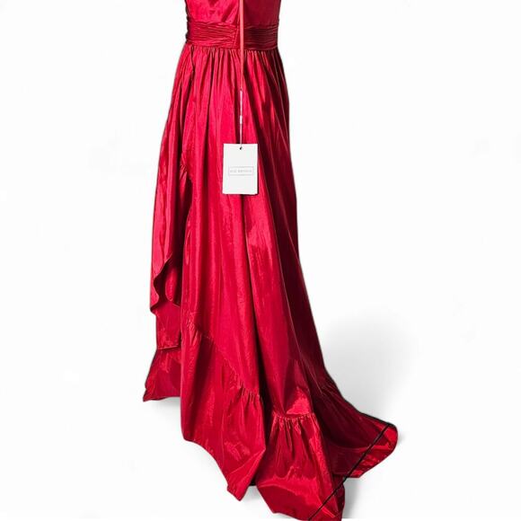 Mac Duggal Taffeta High Low Ruffle Gown in Red Size 2 New With Tag - Picture 10 of 14